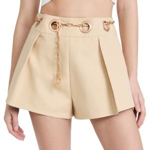 Cult Gaia Lucia Pleated Shorts In Beige